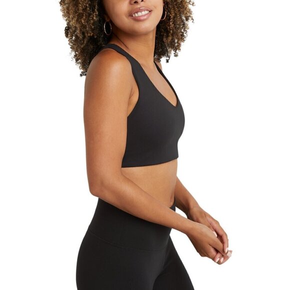 CHAMPION Women's Black Racerback Soft Touch Light Impact Sports Bra NWT - Picture 2 of 6